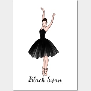 Black swan, ballerina Posters and Art